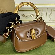 GUCCI| Small Bamboo 1947 In Brown Leather - 17x12x7.5cm - 5