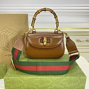 GUCCI| Bamboo 1947 In Brown Leather - 21x15x7cm - 1