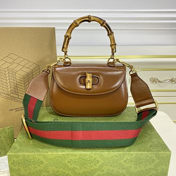 GUCCI| Bamboo 1947 In Brown Leather - 21x15x7cm