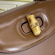 GUCCI| Bamboo 1947 In Brown Leather - 21x15x7cm - 4