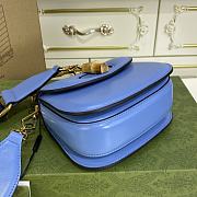 GUCCI| Small Bamboo 1947 In Blue Leather - 17x12x7.5cm - 4