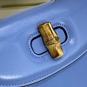 GUCCI| Bamboo 1947 In Blue Leather - 21x15x7cm - 3