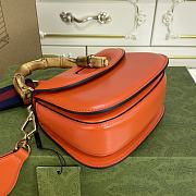 GUCCI| Small Bamboo 1947 In Orange Leather - 17x12x7.5cm - 5