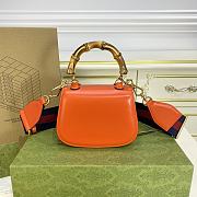 GUCCI| Small Bamboo 1947 In Orange Leather - 17x12x7.5cm - 3