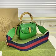 GUCCI| Small Bamboo 1947 In Green Leather - 17x12x7.5cm - 2