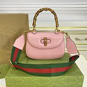 GUCCI| Bamboo 1947 In Pink Leather - 21x15x7cm - 1