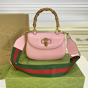 GUCCI| Bamboo 1947 In Pink Leather - 21x15x7cm