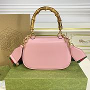 GUCCI| Bamboo 1947 In Pink Leather - 21x15x7cm - 4