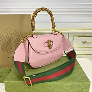 GUCCI| Bamboo 1947 In Pink Leather - 21x15x7cm - 3