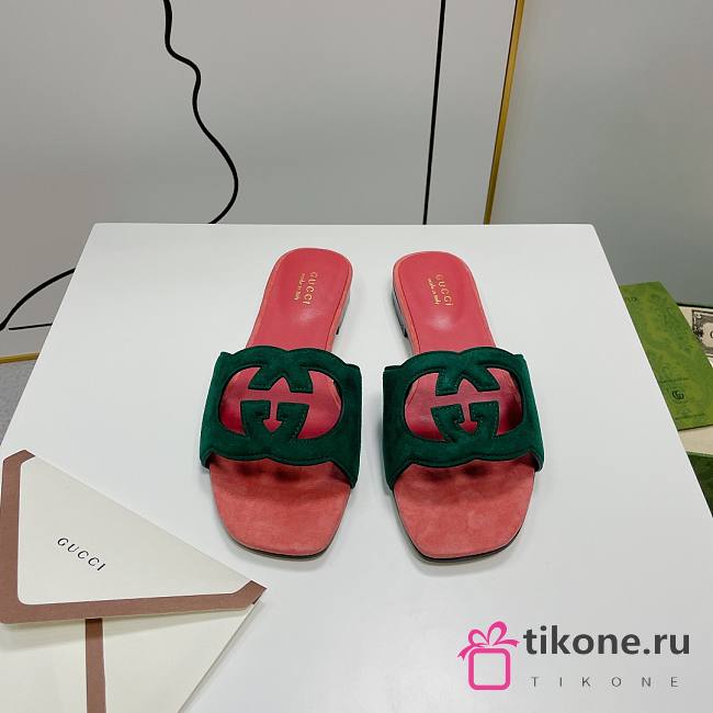 Gucci Green Leather Slippers WW - 1