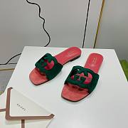 Gucci Green Leather Slippers WW - 3