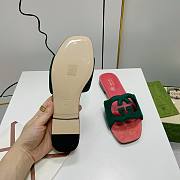 Gucci Green Leather Slippers WW - 2