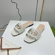 Gucci White Leather Slippers WW - 5