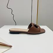 Gucci Brown Leather Slippers WW - 5