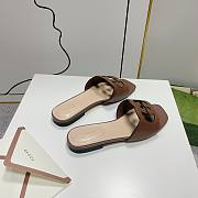 Gucci Brown Leather Slippers WW - 4