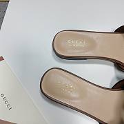 Gucci Brown Leather Slippers WW - 3