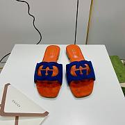 Gucci Blue Leather Slippers WW - 1