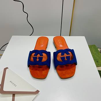 Gucci Blue Leather Slippers WW