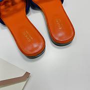 Gucci Blue Leather Slippers WW - 2