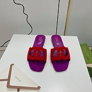 Gucci Red Leather Slippers WW - 1