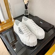 Prada Double Wheel White Platform Sneakers  - 3