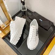 Prada Double Wheel White Platform Sneakers  - 5