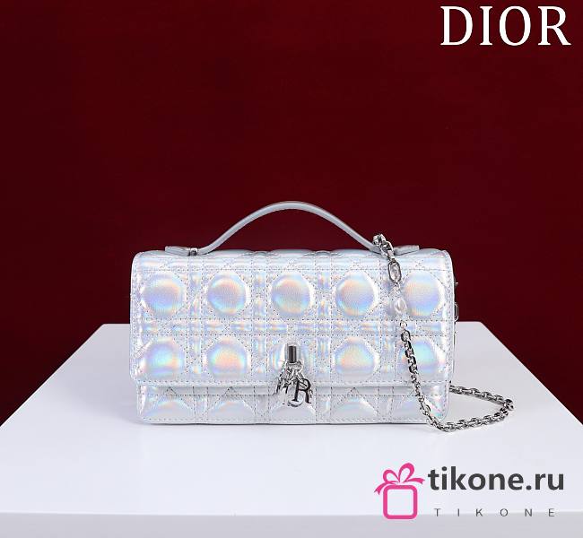 DIOR| Miss Silver-Tone Cannage Lambskin - 21x11.5x4.5cm - 1