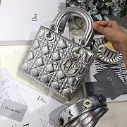 DIOR| Lady Sac D-Joy Silver Bag - 20x17x9cm - 1