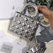 DIOR| Lady Sac D-Joy Silver Bag - 20x17x9cm - 3