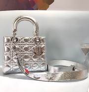 DIOR| Lady Sac D-Joy Silver Bag With Color Chain - 20x17x9cm - 1