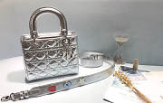 DIOR| Lady Sac D-Joy Silver Bag With Color Chain - 20x17x9cm - 5