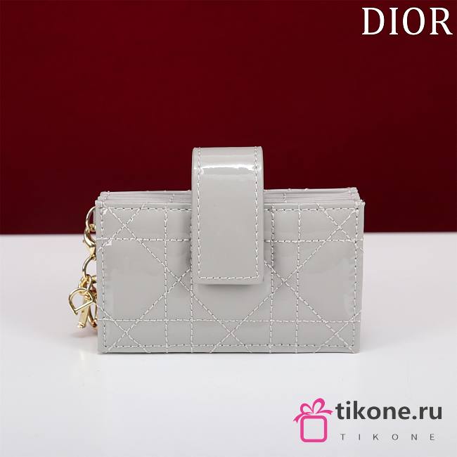 Miss Dior Grey Wallet - 10.4×7×2cm - 1