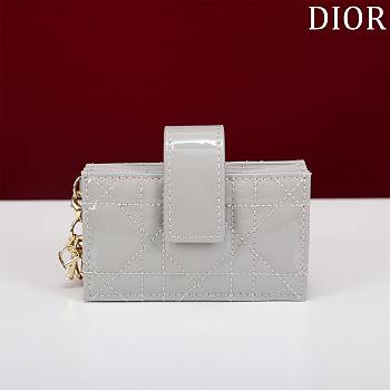 Miss Dior Grey Wallet - 10.4×7×2cm