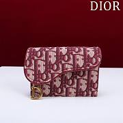 Dior Saddle Card Holder Oblique Red - 10.5x7x3cm - 1