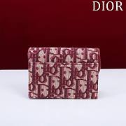 Dior Saddle Card Holder Oblique Red - 10.5x7x3cm - 4