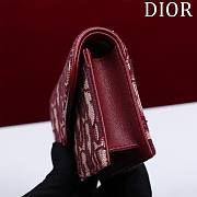 Dior Saddle Card Holder Oblique Red - 10.5x7x3cm - 3