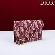 Dior Saddle Card Holder Oblique Red - 10.5x7x3cm - 2