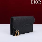 Dior Saddle Card Holder Black Leather - 10.5x7x3cm - 5