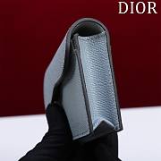 Dior Saddle Card Holder Blue Leather - 10.5x7x3cm - 5