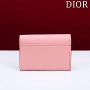 Dior Saddle Card Holder Pink Leather - 10.5x7x3cm - 5