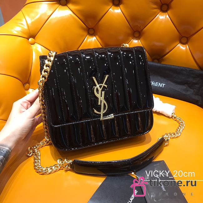 Saint Laurent Vicky Vernis Small Patent - 20.5x17x8cm - 1