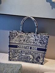 Dior Book Tote Blue Embroidery Size 41.5cm - 1