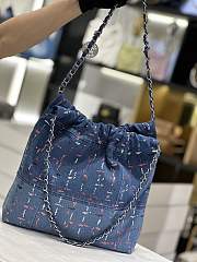 Chanel 22 Denim Blue - 35x37x7cm - 2