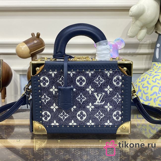 Louis Vuitton| Valisette Tresor In Blue Denim - 22.5x16x11cm - 1