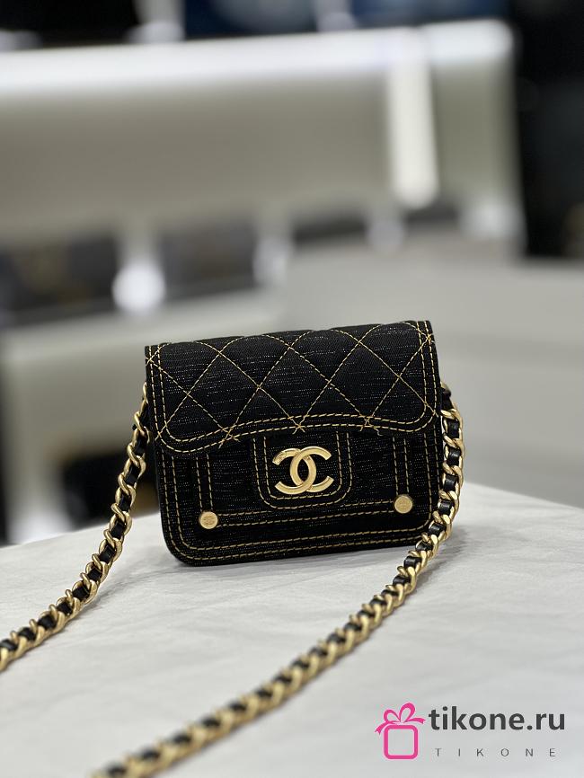 Chanel 23S Black Denim - 10x13cm - 1