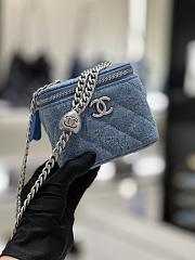 Chanel 23P Denim Long Vanity With Heart Chain - 11x8.5x7cm - 1