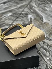 YSL Envelope Beige Caviar Leather With Gold Hardware - 24x17.5x6cm - 4