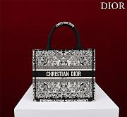 DIOR| Small Book Tote White And Black Bandama Embroidery - 26.5x21x14cm - 1