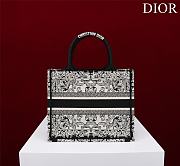 DIOR| Small Book Tote White And Black Bandama Embroidery - 26.5x21x14cm - 3