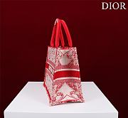 DIOR| Small Book Tote White And Red Bandama Embroidery - 26.5x21x14cm - 5